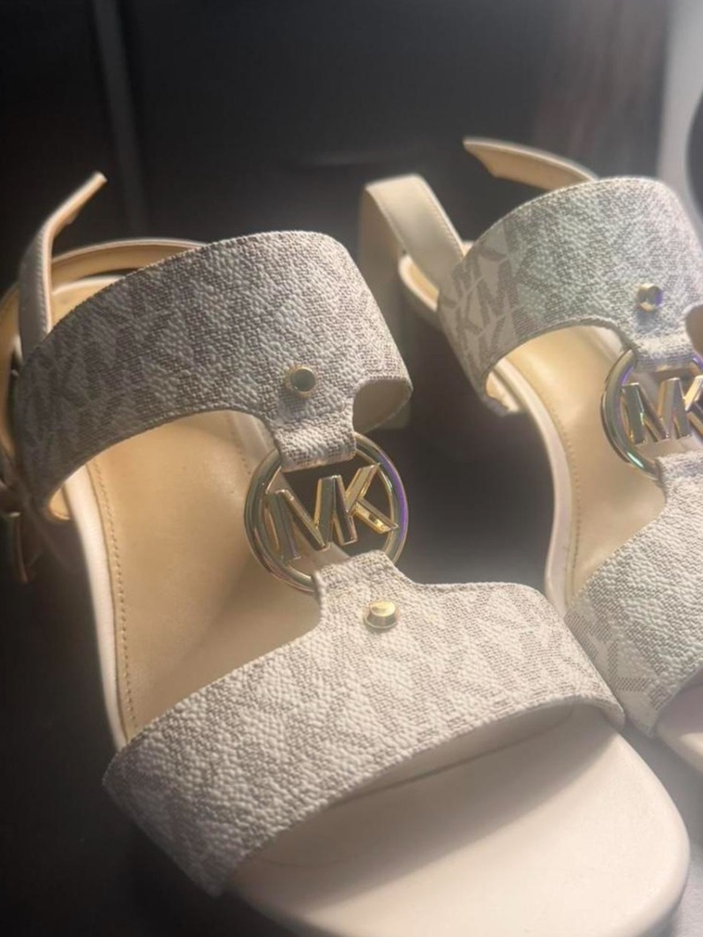 Michael Kors Cream Logo Platform Heels